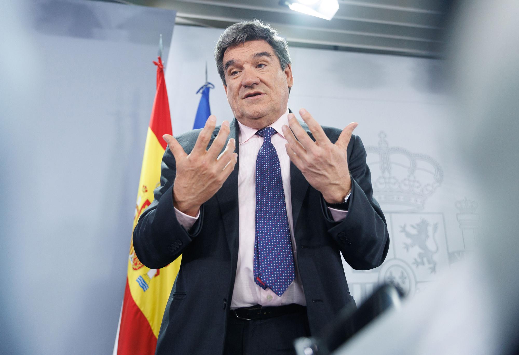 El ministro de Inclusión, Seguridad Social y Migraciones, José Luis Escrivá, en la rueda de prensa posterior al Consejo de Ministros