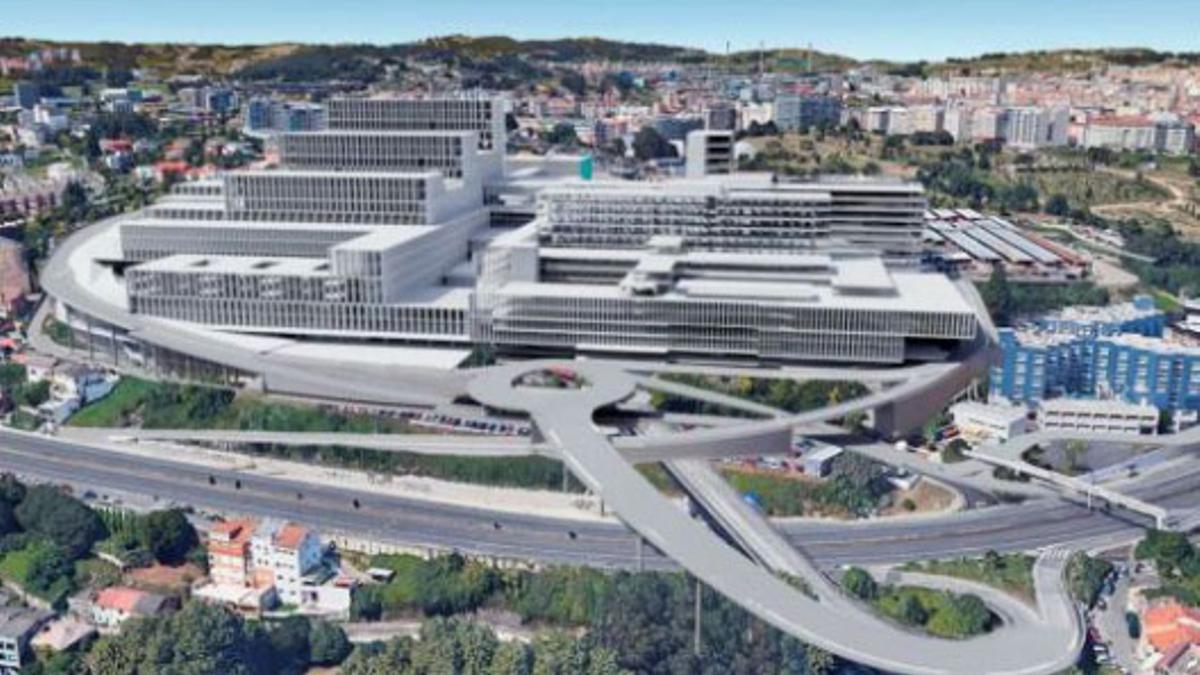 Recreación de los accesos al nuevo Hospital de A Coruña tras las obras.