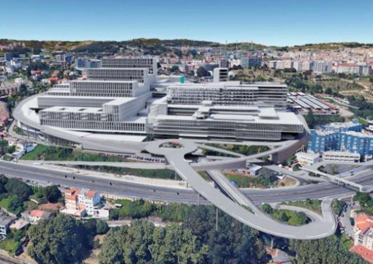 Recreación de los accesos al nuevo Hospital de A Coruña tras las obras.