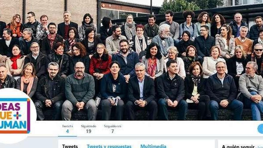 Imágenes de las cuentas de Twitter de los dos colectivos que se presentan a las elecciones, Ideas que Suman y H2040.