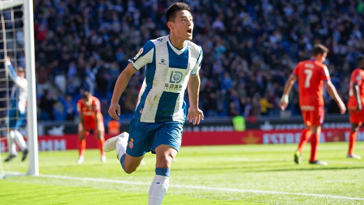 Wu Lei marcó el gol blanquiazul en el último Espanyol-Getafe