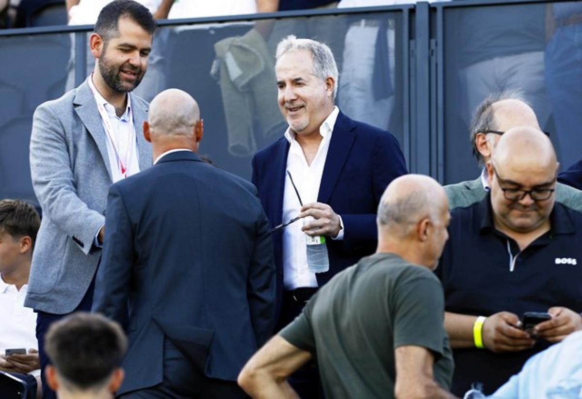 Jorge Mas, en el Ibercaja Estadio durante el Real Zaragoza-Valladolid de esta temporada.
