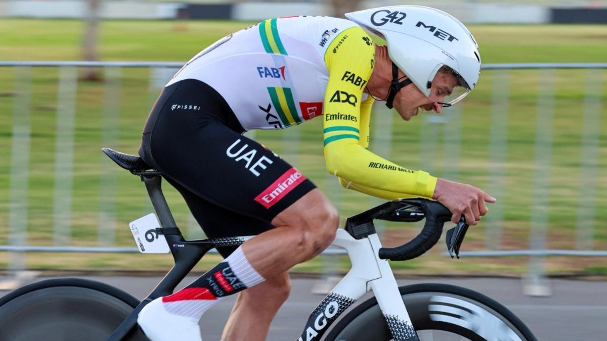 Jay Vine, durante el prólogo del Tour Down Under 2026