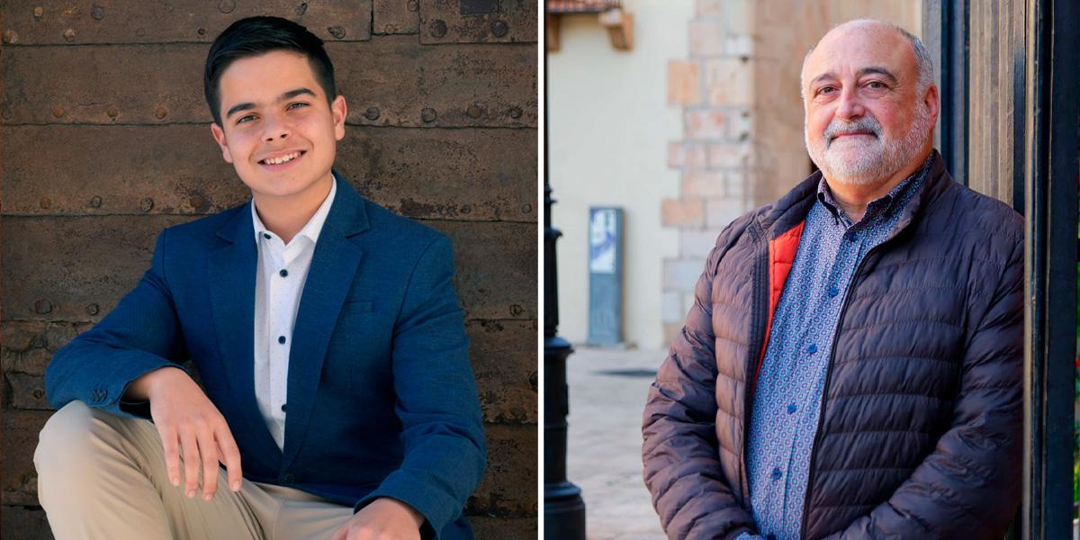 Nicolás Cabello i Manuel Torada, pregoner infantil i pregoner respectivament.