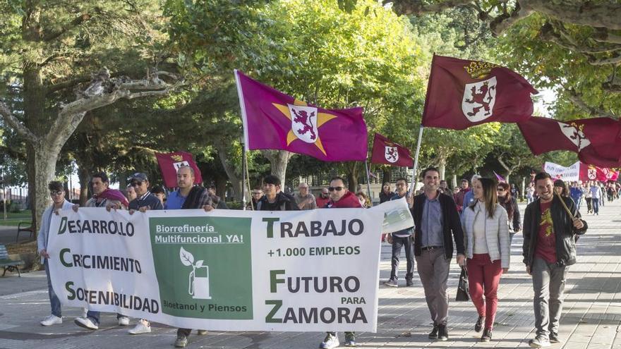 Una movilización el pasado año a favor de la biorrefinería.