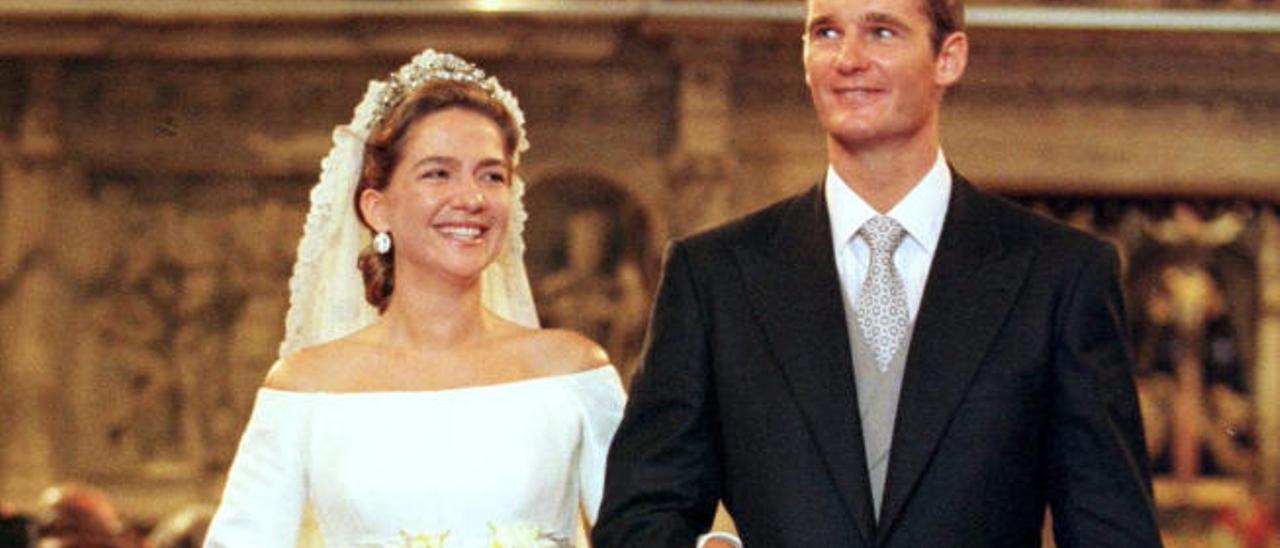 Boda de Iñaki Urdangarin y Cristina de Borbón, en 1997, en Barcelona.