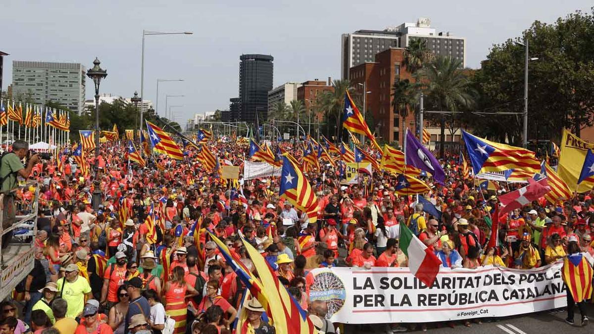 Diada del 11 de septiembre en la Diagonal de Barcelona