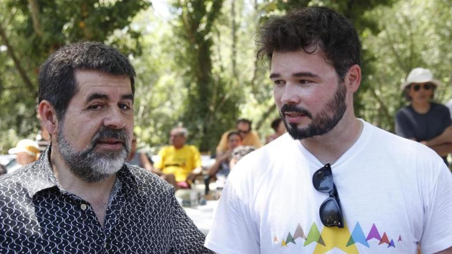 El president de l&#039;ANC, Jordi Sànchez amb el diputat d&#039;ERC, Gabriel Rufián