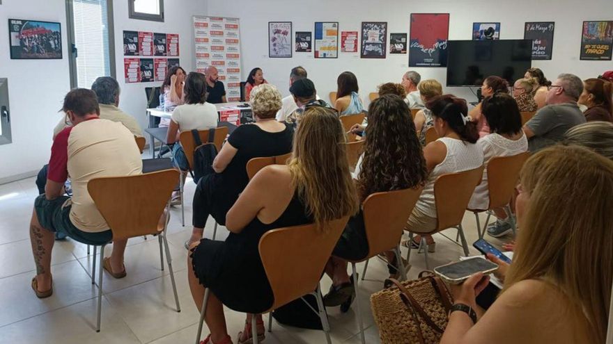 La asamblea de trabajadores en la sede del sindicato. | CCOO