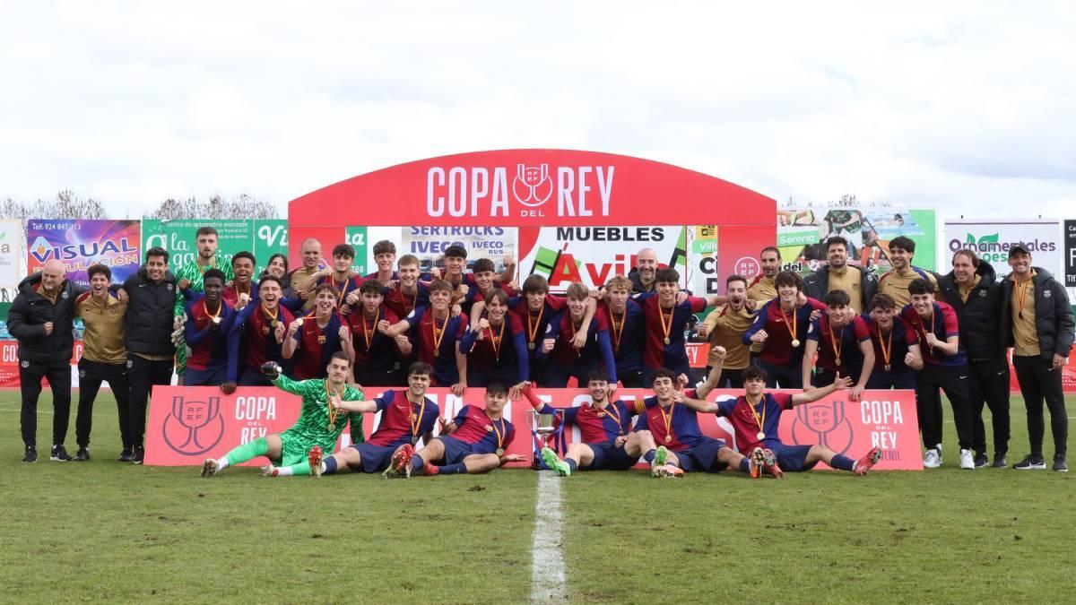 Imagen del Barça campeón en Villanueva de la Serena