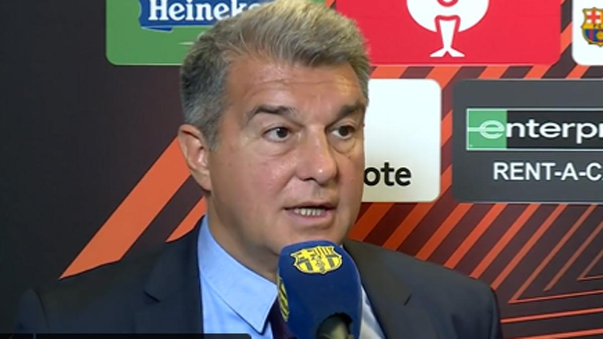 El presidente Joan Laporta explica cómo se repartieron las entradas para el partido ante el Eintracht