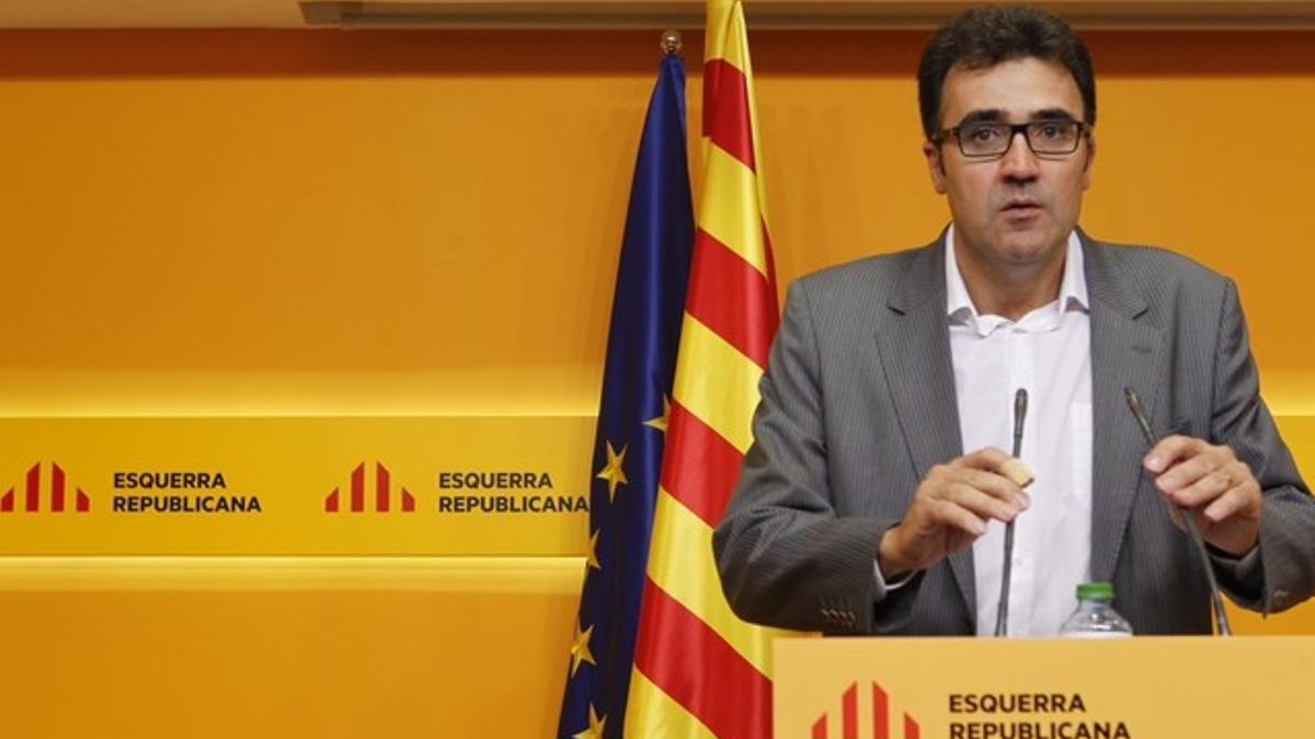 El vicesecretario general de ERC, Lluís Salvadó, este jueves en la sede del partido.
