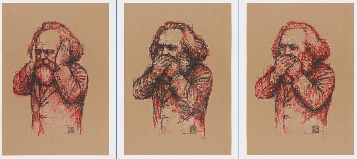 Dibujos robóticos de Daniel G. Andújar que expone en ARCO con la galería !MiraMadrid