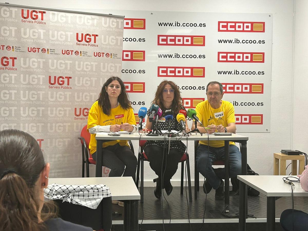 Tortonda, Ramis y Mondéjar, este miércoles en la sede de CCOO.