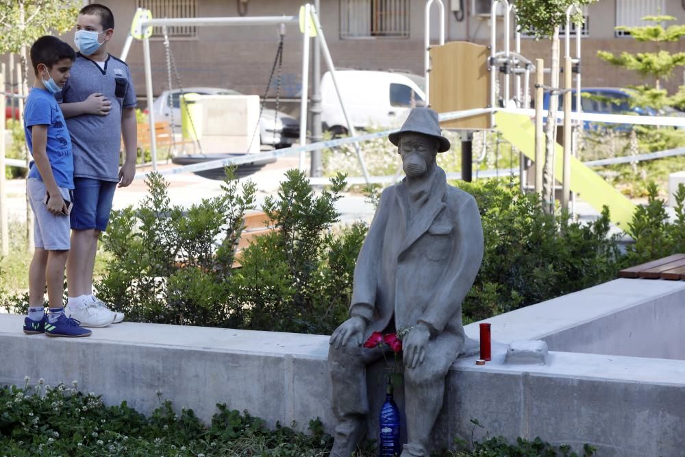 Una escultura recuerda en Benimàmet a las víctimas del Covid 19