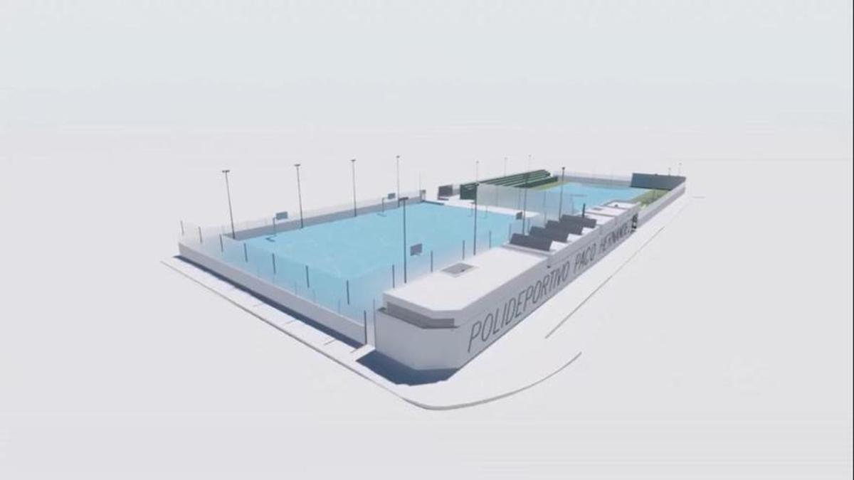 Maqueta del proyecto de remodelación del polideportivo Paco Hernández de Santa Pola