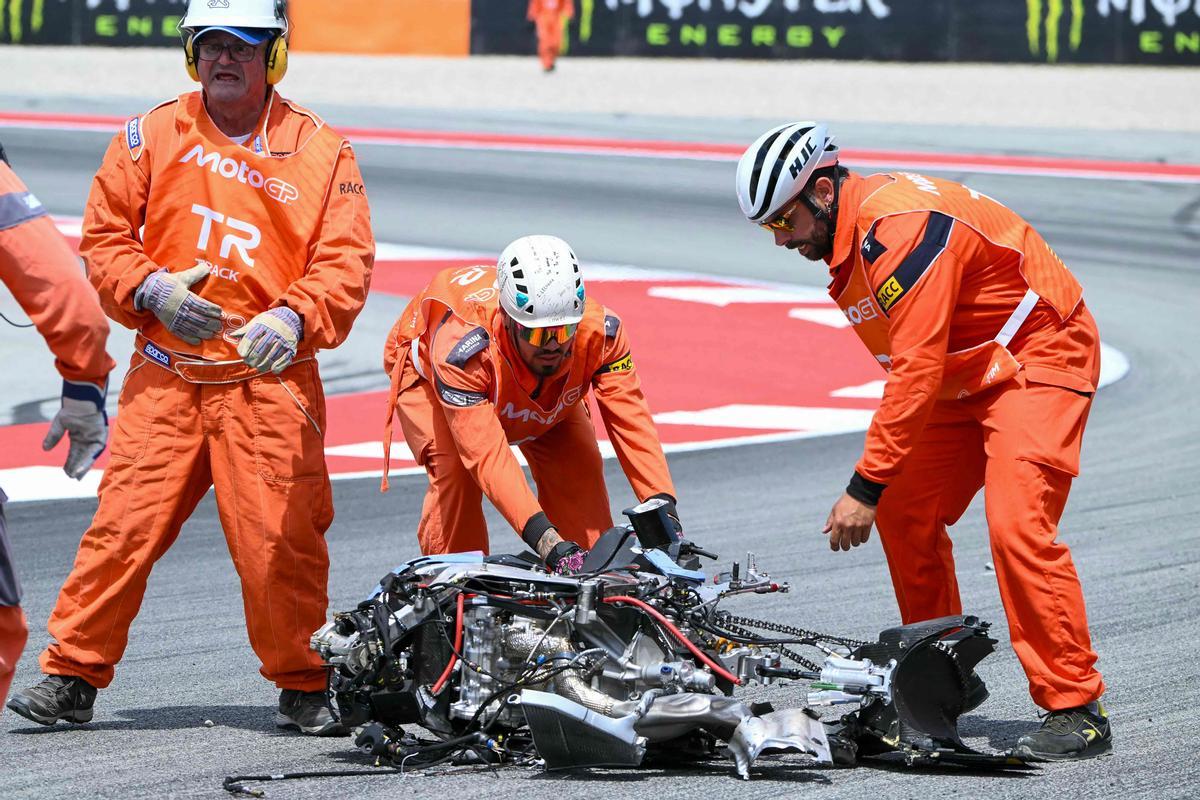 Accidente de Alex Márquez en el Gran Premio de Catalunya de Moto GP