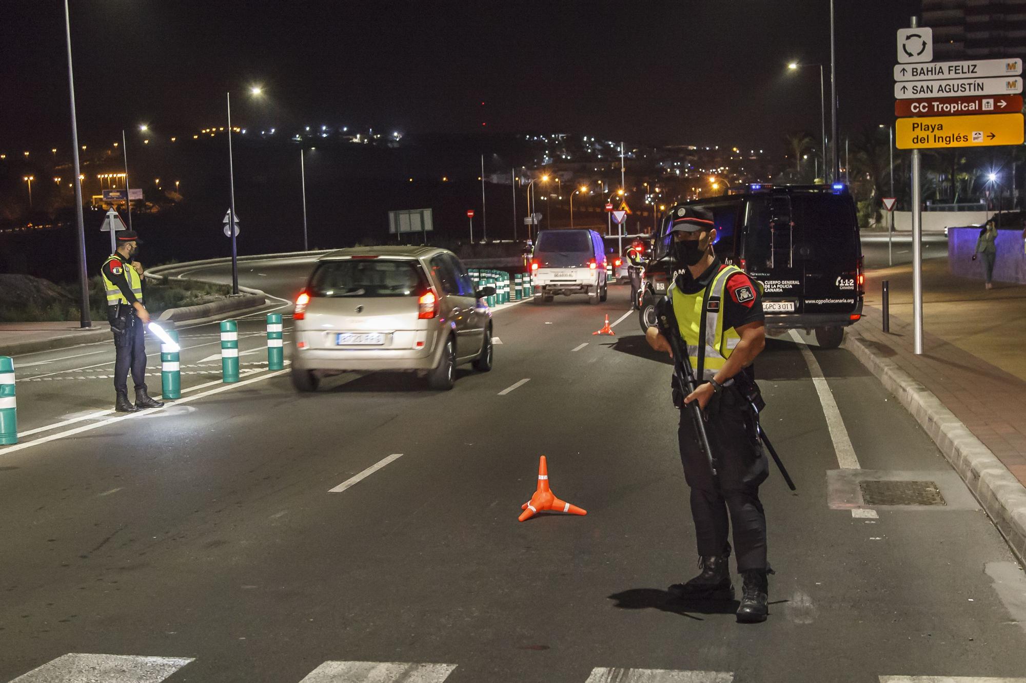 Despliegue de dispositivos de control del Cuerpo General de la Policía Canaria en Gran Canaria (15/05/21)