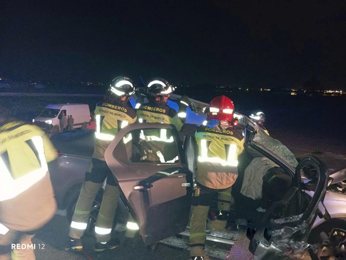 Vehículo accidentado en Lorca