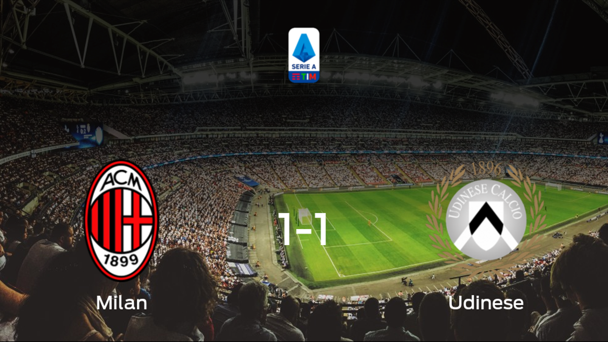 El AC Milan y el Udinese reparten los puntos tras empatar a uno
