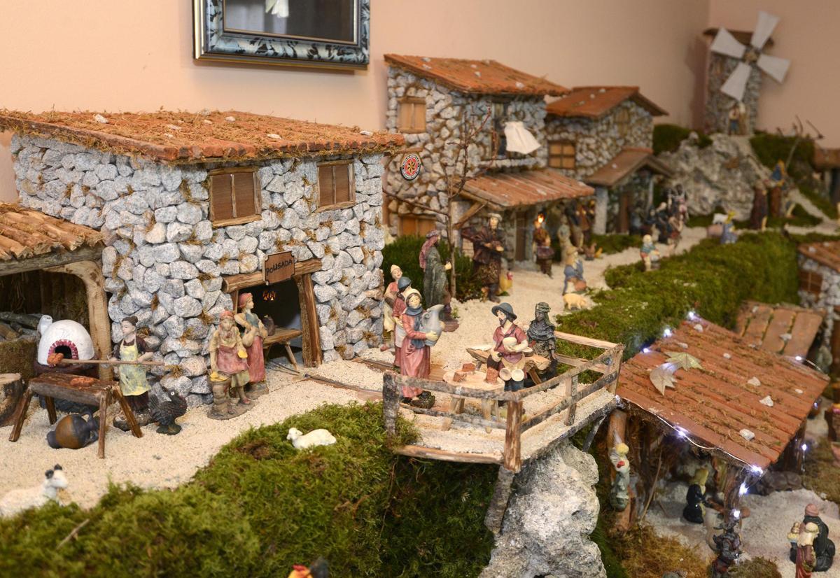 Detalle del pesebre de la familia Ferreiro Costa en Taboada.