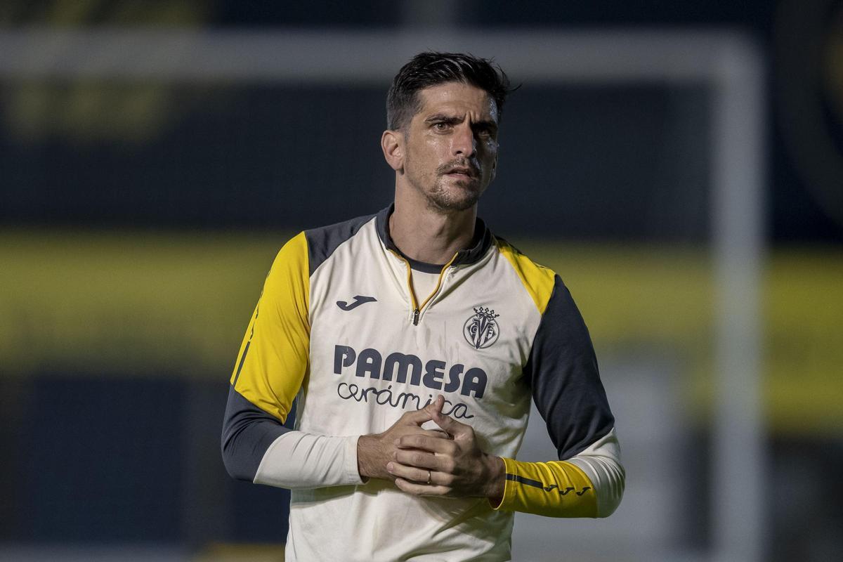 Gerard Moreno, en el entrenamiento de este martes.