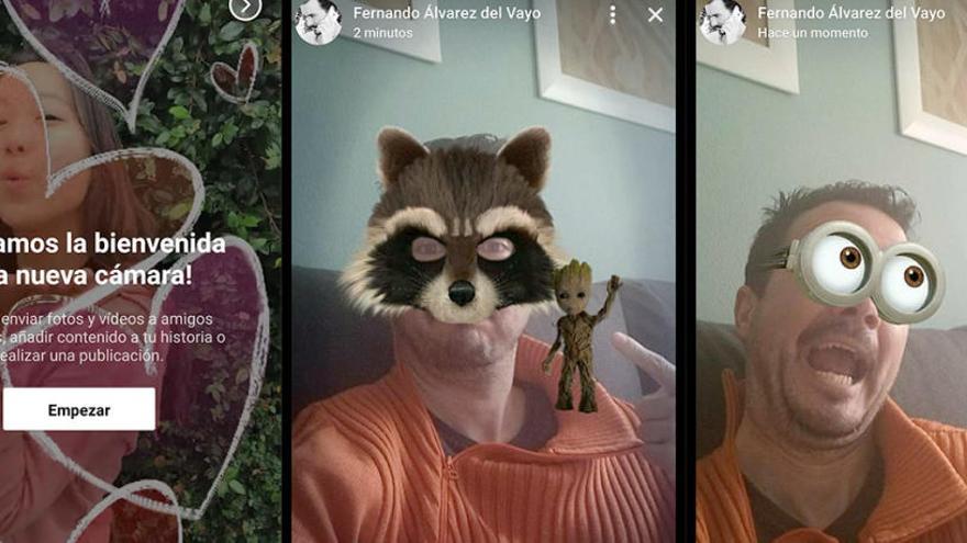 Una muestra de los nuevos filtros y funcionalidades que ha lanzado Faceook