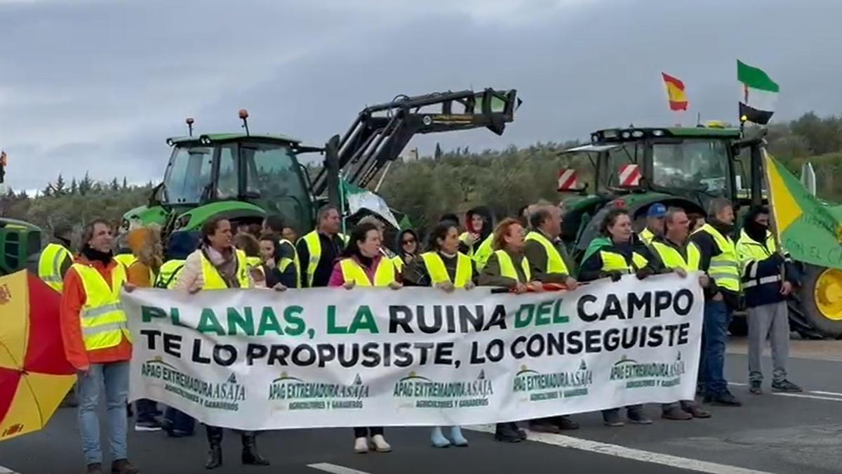 Vídeo | Así han cortado los agricultores la N-432