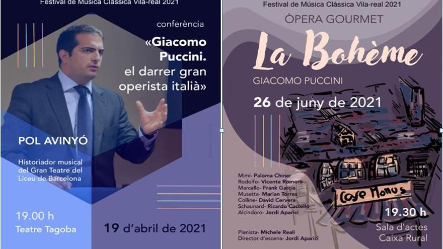 Imagen de dos de los carteles del Festival de Música Clásica de Vila-real del 2021.