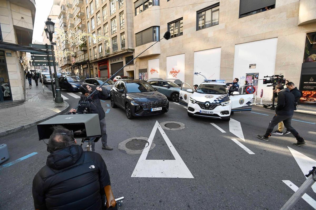 Vigo fue escenario del anuncio de la Lotería de Navidad y también del anuncio navideño, como vemos en la imagen, de una aseguradora nacional