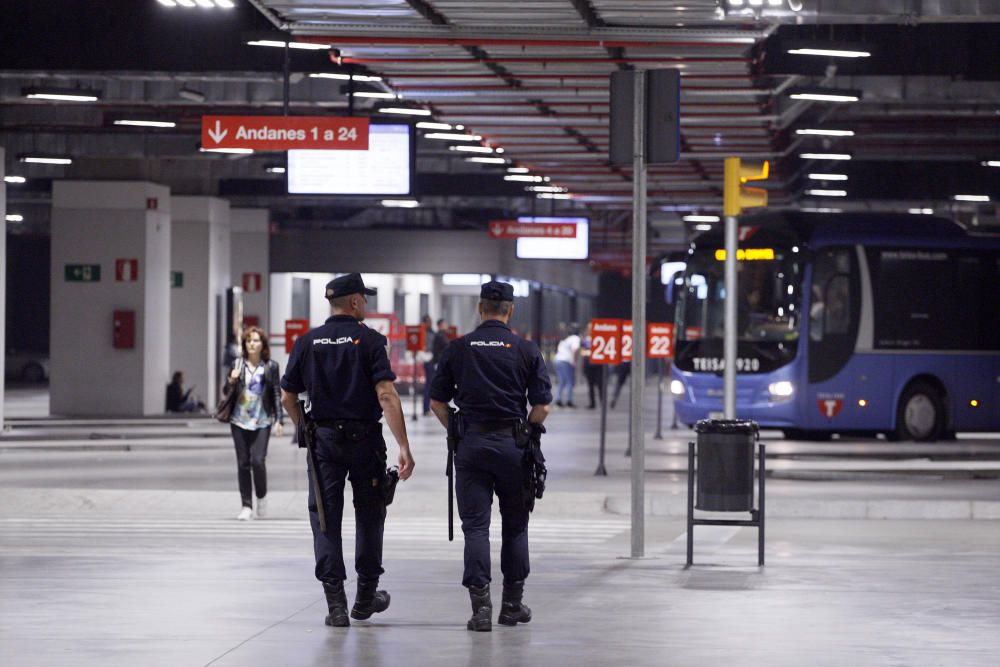 L'estació del TAV a Girona, blindada pels cossos policials