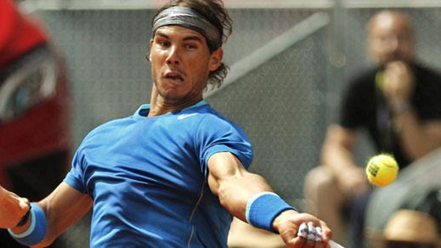 Rafa Nadal durante el partido contra Bautista.