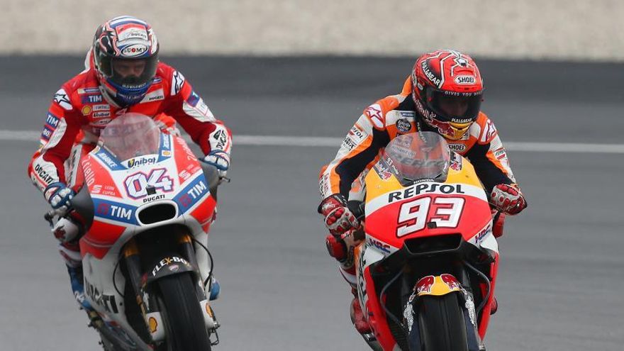 Marc Márquez, junto a Andrea Dovizioso