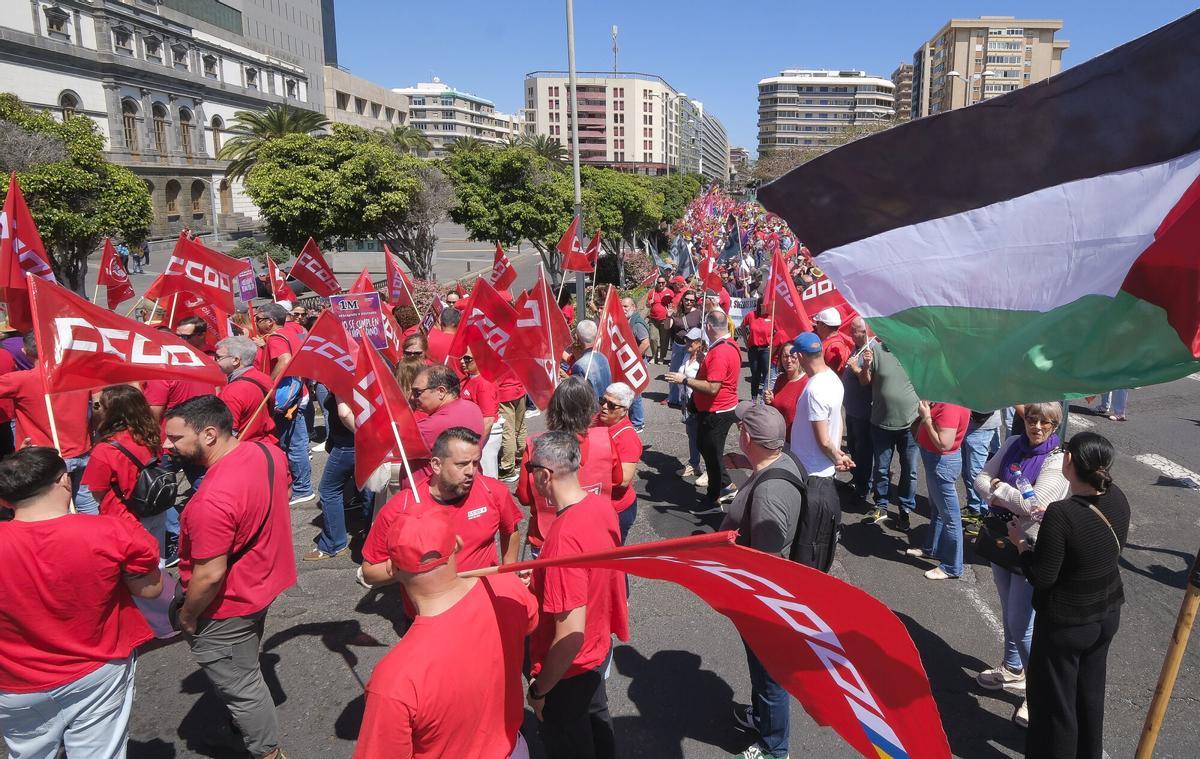 Manifestación por el Día de los Trabajadores en Las Palmas de Gran Canaria