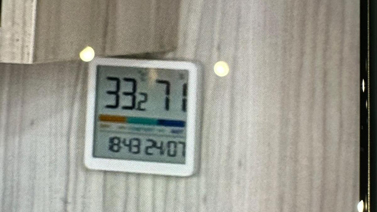 Imagen del termómetro del barco.