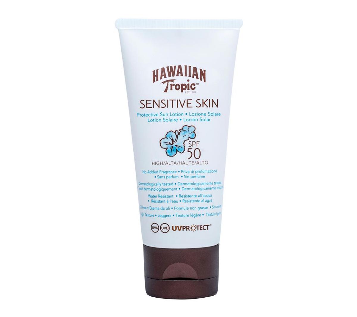 Neceser de playa: loción solar con protección alta de Hawaiian Tropic