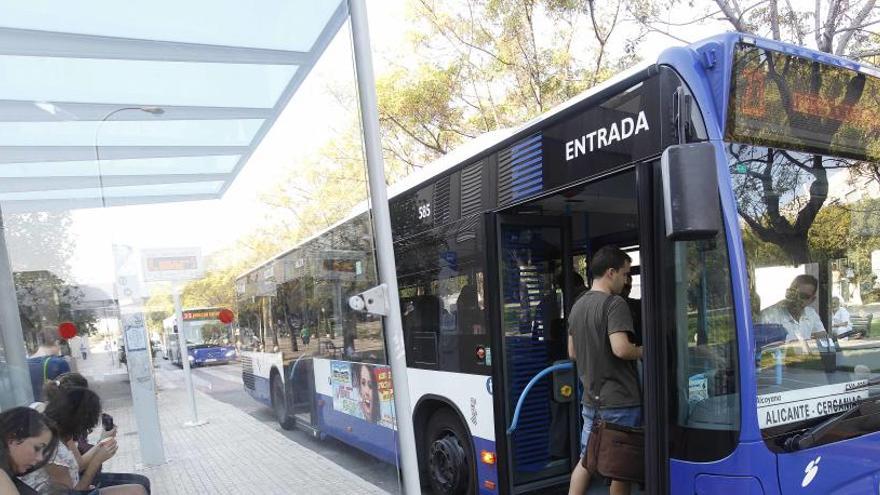 Un autobús de La Alcoyana que va hasta Mutxamel, en imagen de archivo