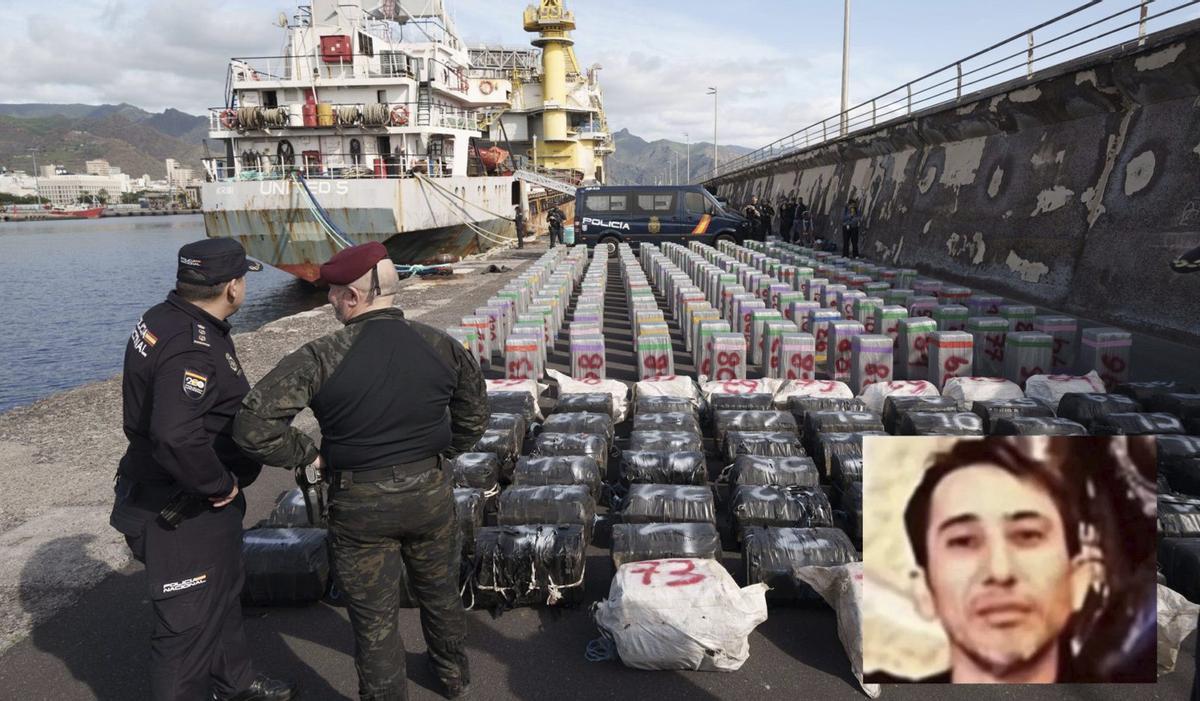Imagen de las casi 10 toneladas de cocaína que transportaba el United S y una de las pocas fotos de Yilmaz. | EFE/L.O.