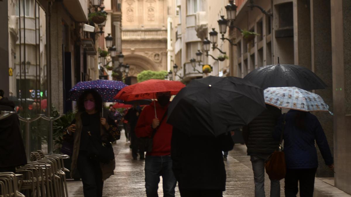 Lluvia en Murcia el pasado miércoles