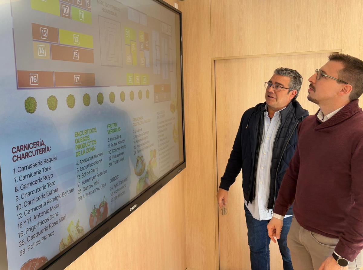 Presentación del plano de puestos del mercado provisional.