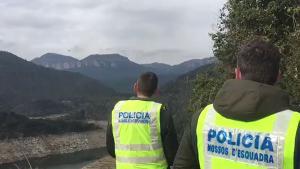 Los Mossos reconstruyen los asesinatos de Susqueda mediante un dron.