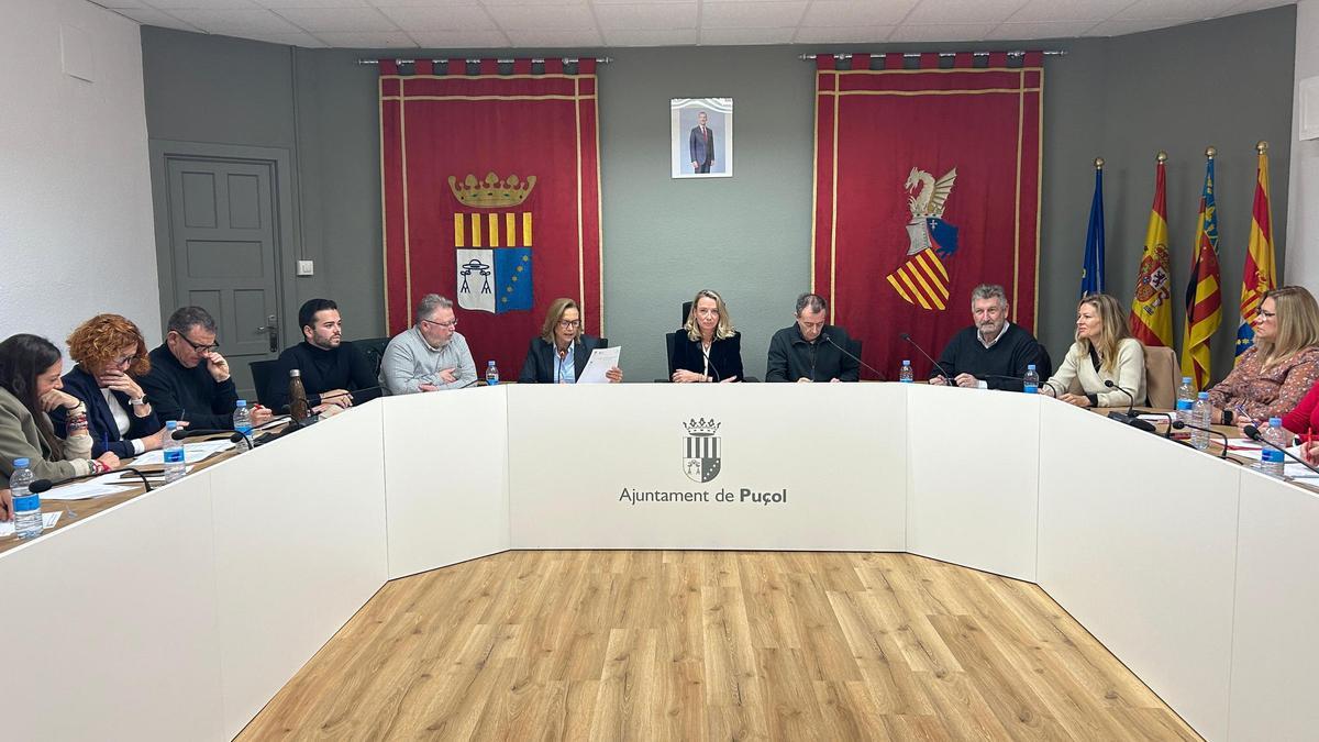 Pleno de diciembre en Puçol donde se aprobó el convenio con la ATMV