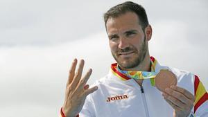 Saúl Craviotto, con la medalla de bronce en K1 que ganó en los Juegos de Río.