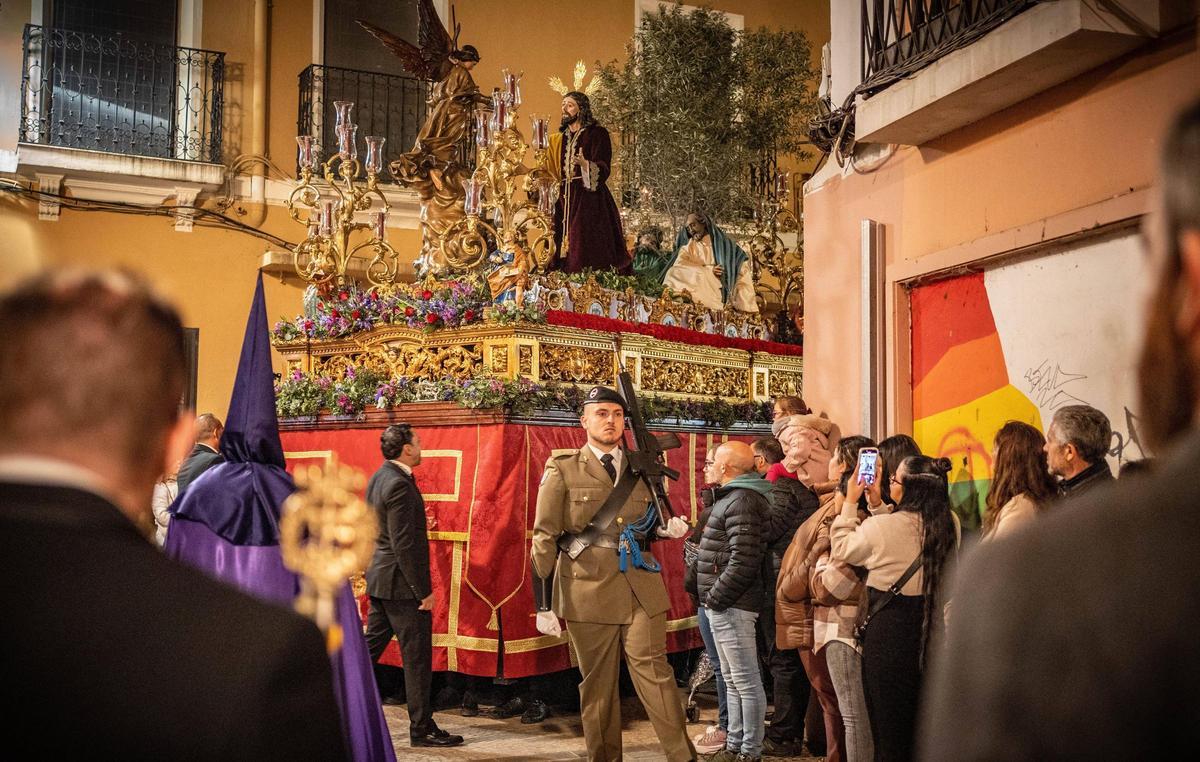 Paso de la 'Oración del Huerto' en la Semana Santa de Badajoz 2024.