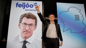 Núñez Feijóo, en un acto de campaña.