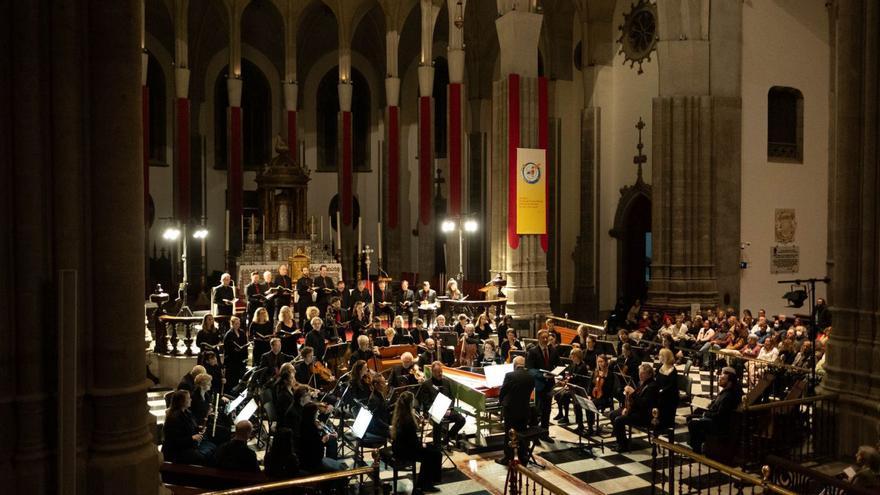 Vista de la Catedral de La Laguna durante el concierto de la Orquesta y Coro Barroco de Ámsterdam.