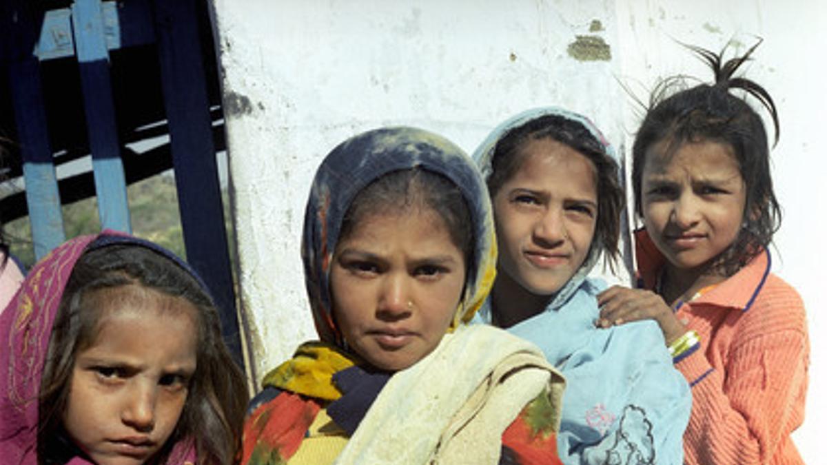 Un grupo de niñas de un orfanato de Nueva Deli.