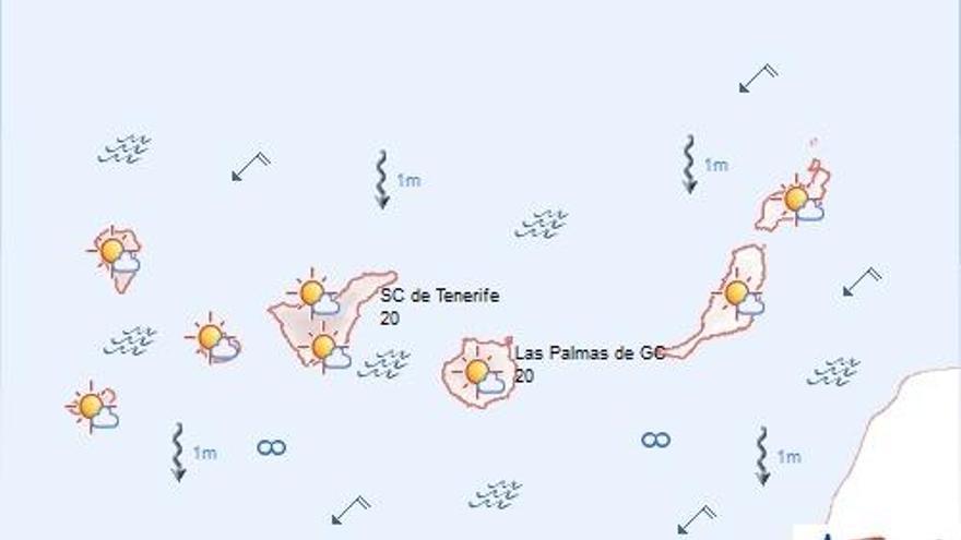 Nubes altas y calima al sur de Canarias