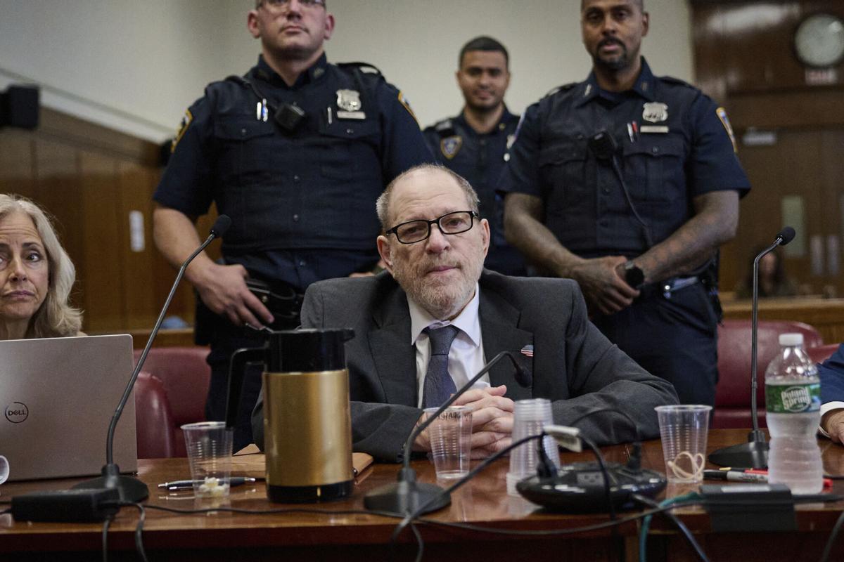 Harvey Weinstein appears in state court in Manhattan for his retrial on Friday, May 16, 2025 in New York. (Curtis Means/Pool Photo via AP). EDITORIAL USE ONLY / ONLY ITALY AND SPAIN