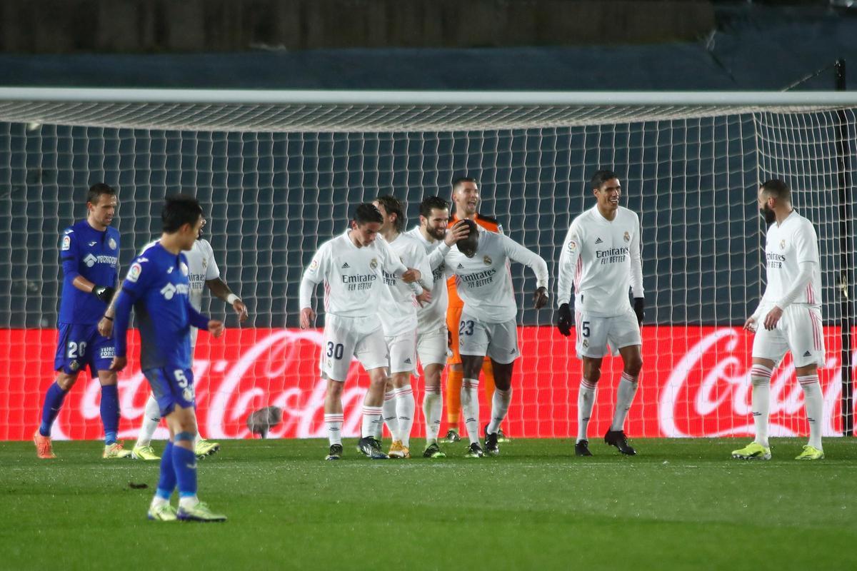Los jugadores del Real Madrid celebran un gol. /E.P.